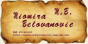 Miomira Belovanović vizit kartica
